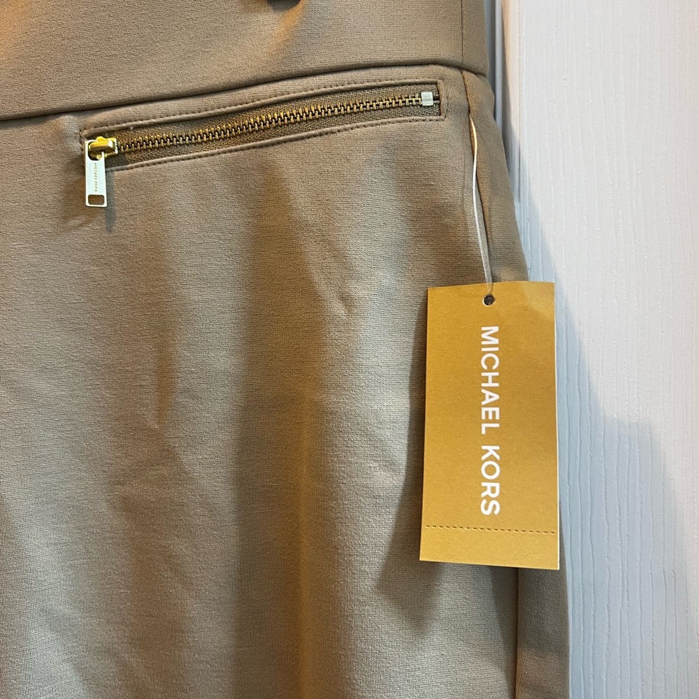 Michael Kors Tan/khaki dress pant leggings with Gold Accent